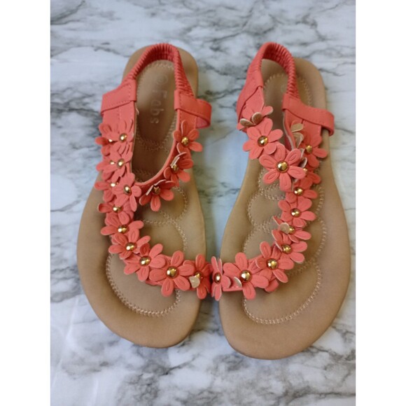 FABS Floral Thong Sandals Size 8 - Picture 1 of 7
